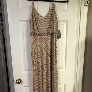 Sequin maxi taupe prom / wedding dress! NWT